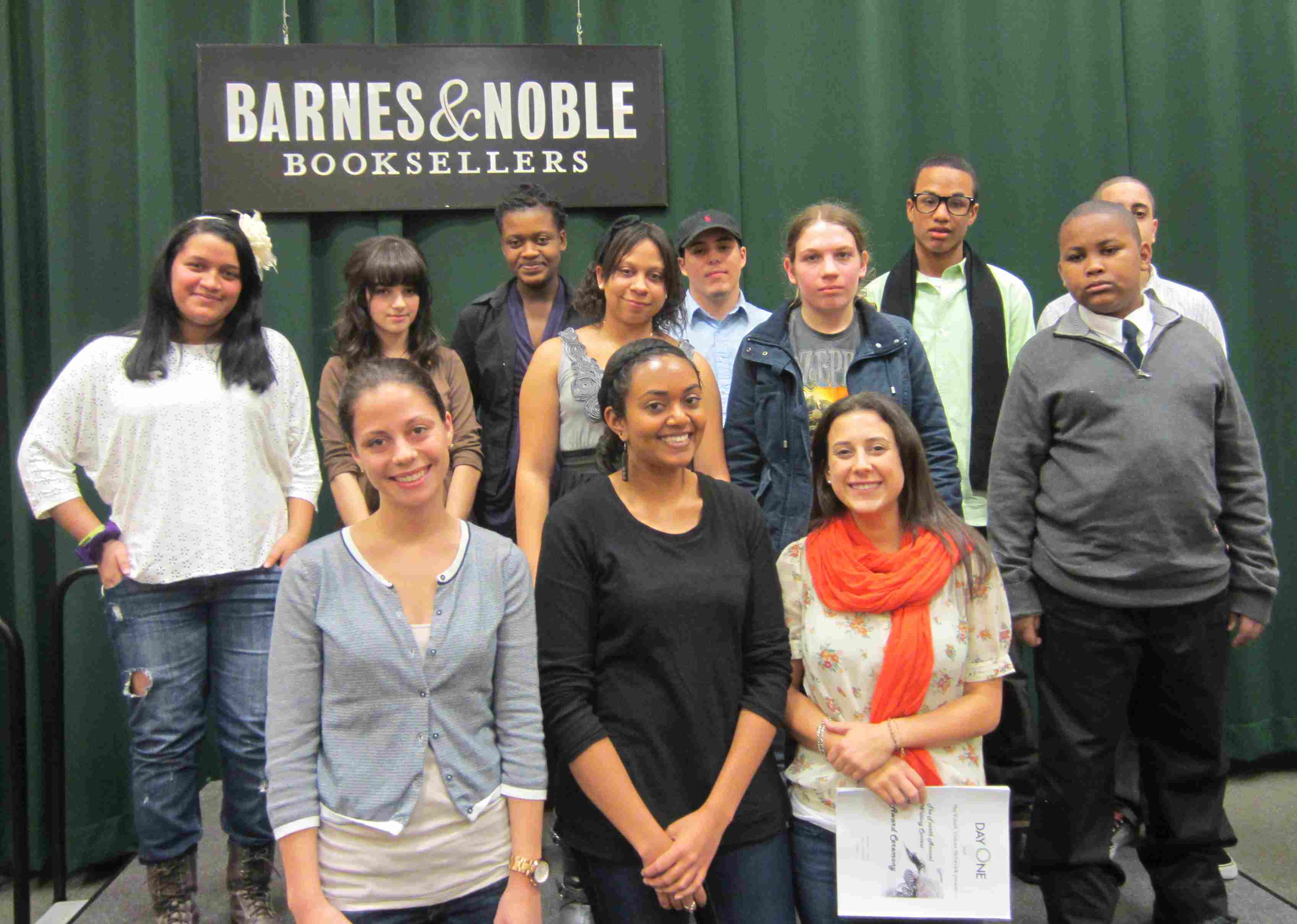 Winners of YVN's 4th Annual Writing Contest for NYC Youth with YVN Co-chairs and longtime member